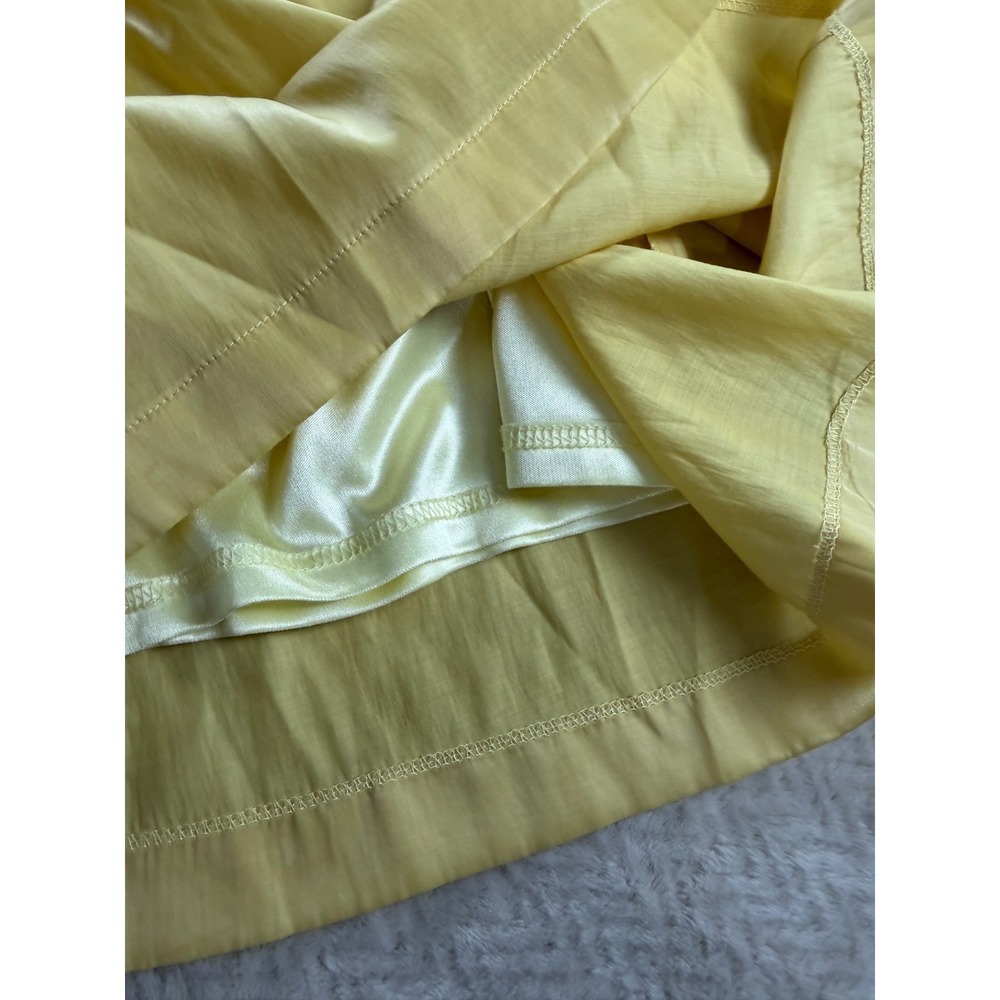 Lucy Paris A-Line Dress S Yellow Ruffled Knee Length Flutter Sleeve Waist Belt - Picture 11 of 16